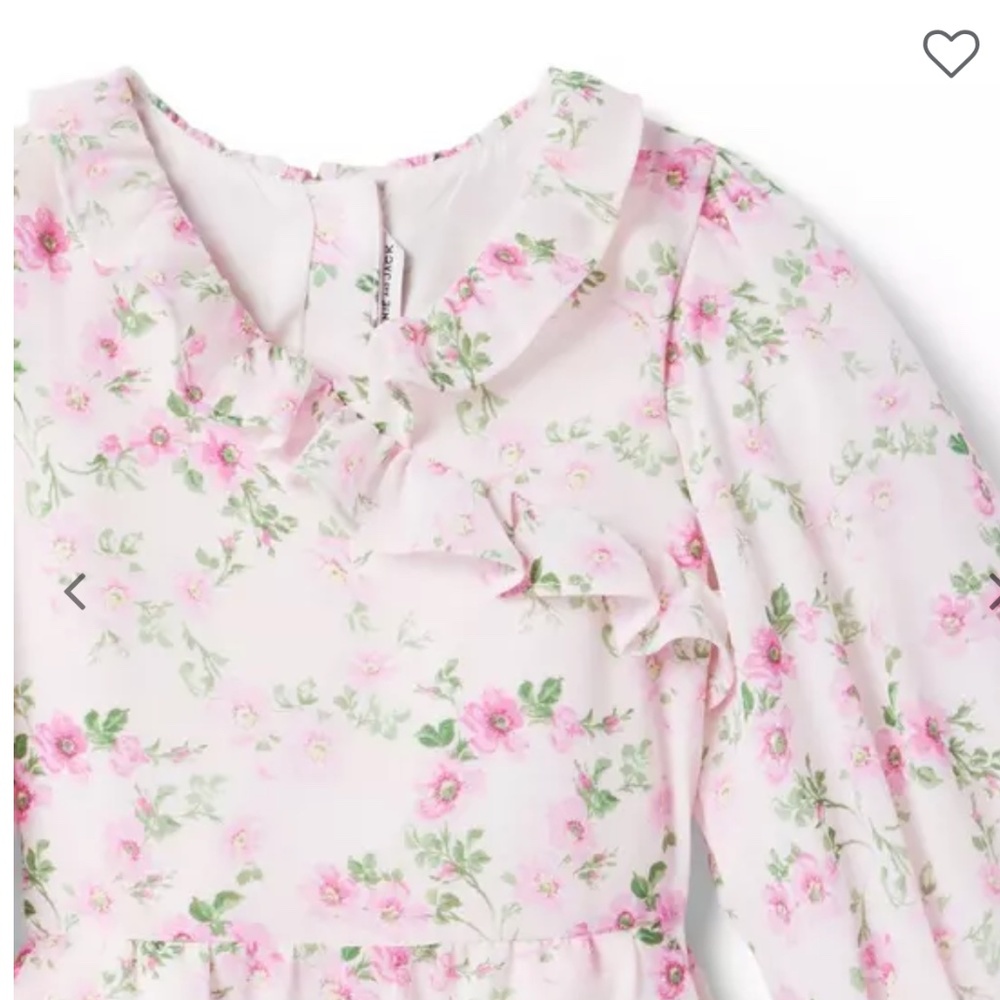 Janie & Jack FLORAL RUFFLE CHIFFON ROMPER - Picture 4 of 12